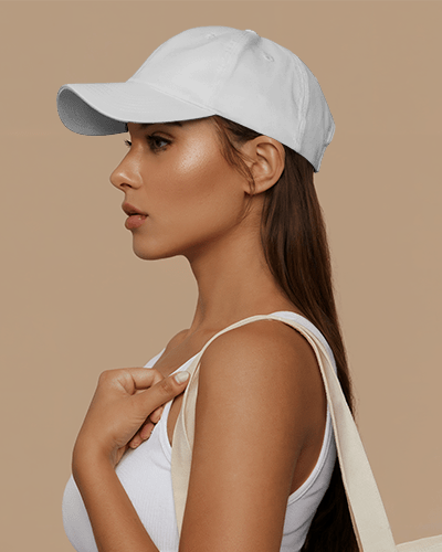 Premium Cotton Baseball Cap Mockup With Adjustable Back Strap And Classic Curved Visor Design