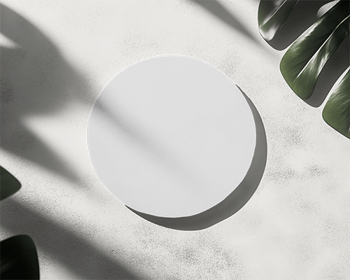 round-coaster-in-soft-light-with-leaves-shadow