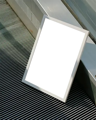 Blank Angled Picture Frame On Textured Metal Surface For Urban Style Wall Art