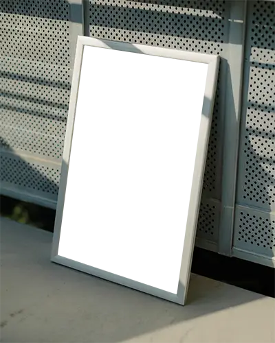 Contemporary Frame Mockup Leaning Against Patterned Surface For Creative Presentation