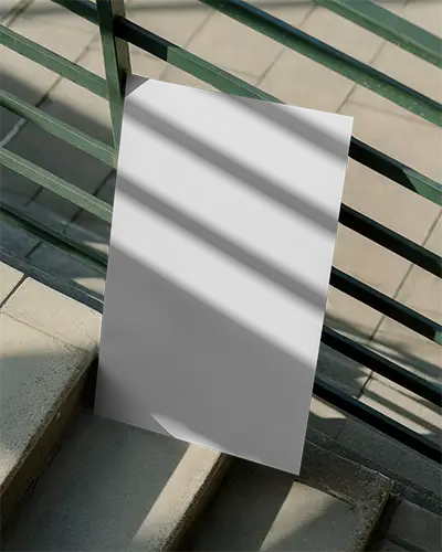 Modern Vertical Poster Layout On Outdoor Steps Creative Display For Promo Project