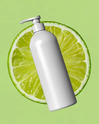 Luxury Moisturizer Lotion Pump Bottle Mockup With Organic Citrus Theme For Product Promo