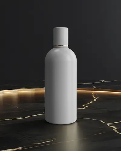 Luxury Cosmetic Bottle Mockup On Marble Surface For Branding And Packaging Design