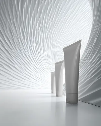 Luxury Cosmetic Packaging Mockup With Modern Minimalist Abstract Background Design For Brand