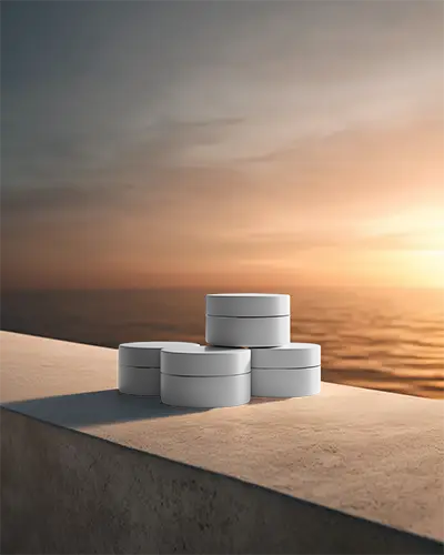 Premium Cosmetic Container Mockup For Skincare Product Packaging Presentation