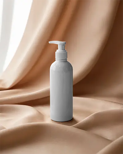 elegant-smooth-silky-cosmetic-pump-bottle-mockup-on-soft-draped-fabric-background