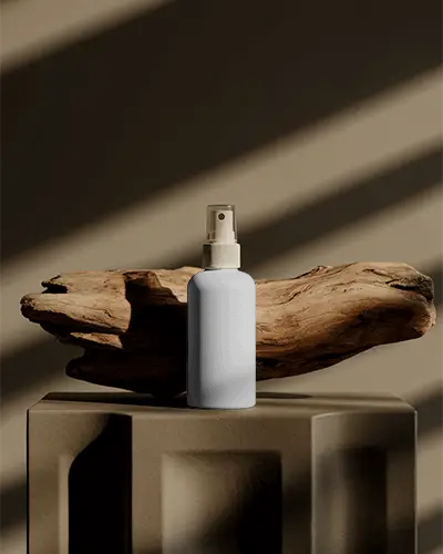 Natural Beauty Spray Mockup Minimalist Design For Skincare And Cosmetics Packaging