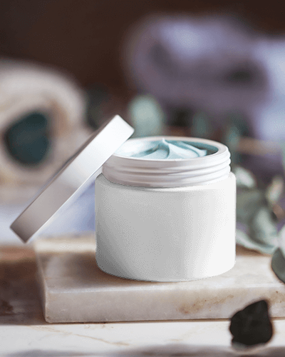 Nature Inspired Beauty Mockup Soft Colored Cosmetic Jar With Sophisticated Design