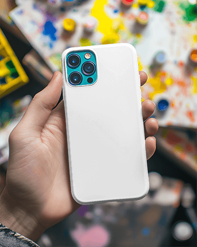 Floating White Phone Case Mockup Light Grey Background Subtle Shadowing Modern And Versatile Design 0105