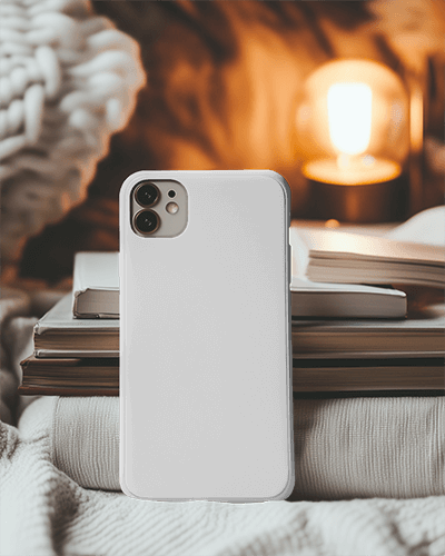 Phone Cover Mockup Resting On Fabric And Old Books Warm Tones Elegant And Timeless Look 0107