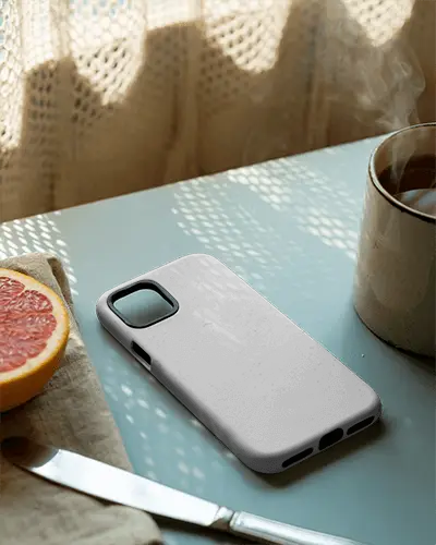 Modern Minimalist Phone Case Mockup Showcasing Sleek Design And Texture Detail Closeup