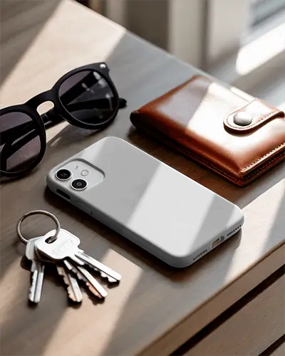 Smartphone Cover Mockup With Accessories For Clear And Professional Marketing Images