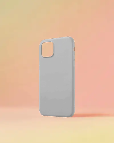 Standing Phone Case Mockup Minimal Cover Against Soft Pastel Background Modern Stylish Display