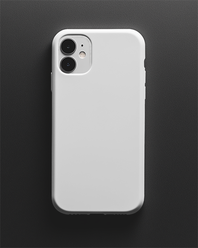 White Phone Case Mockup On Grey Backdrop Clean And Professional Product Display 072
