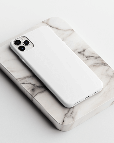 Clean White Phone Cover Mockup Minimalist Design Neutral Background Sleek And Modern Aesthetic 097
