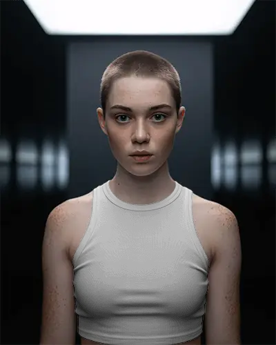 realistic-crop-top-mockup-showing-confident-model-in-matte-dark-futuristic-backdrop