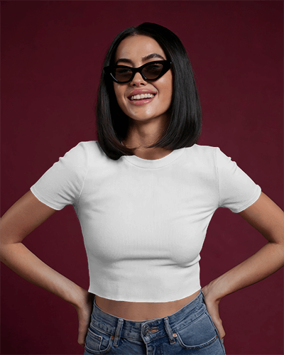 Cool Girl Crop Top Mockup Basketball Slogan Print Hip Hop Vibe Bold Illustration Modern And Trendy