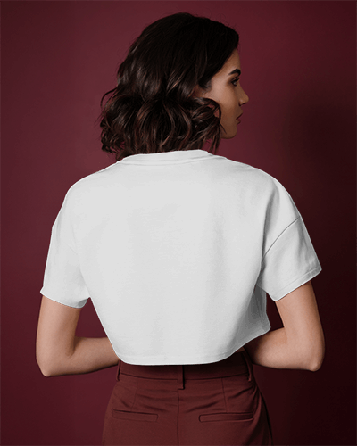 Stylish Crop Top Mockup Back Print Graphic 90s Racer Style Vintage Japanese Motorsport Design