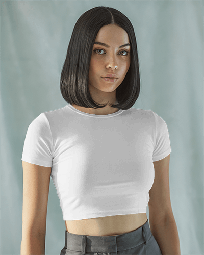 Rust Orange Crop Top Mockup Female Model In Floral Graphic Tee With Inspirational No Rain No Flowers Text Soft Lighting 035