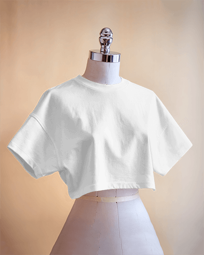 Modern Crop Top Mockup Displayed On Premium Mannequin With Soft Focus Background Perfect For Elevated Fashion Advertising