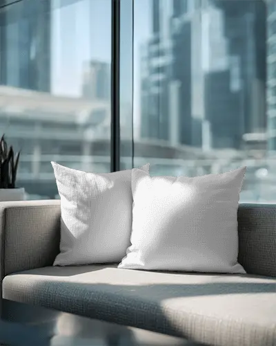 Premium Textured Sofa Cushion Mockup Luxury Living Room Decor Modern Interior Styling