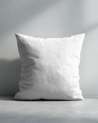 Realistic Plush Cushion Mockup On Minimalist Background For Interior Design Use
