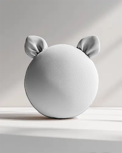 Cute Ears Round Cushion Mockup For Interior Design And Cozy Living Room Essentials