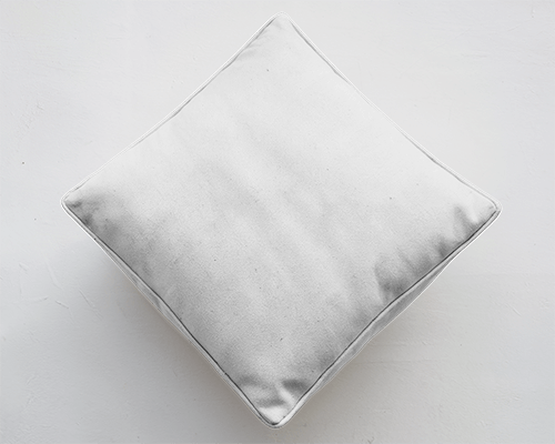 Top Down Cushion Mockup Square Shape On Textured White Surface Soft Shadows And Natural Lighting 016