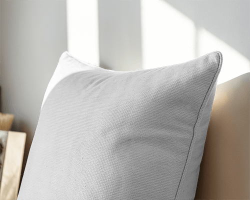 Sunlit Cozy Cushion Mockup Textured Fabric On Beige Chair Soft Natural Lighting Warm And Inviting Atmosphere 019