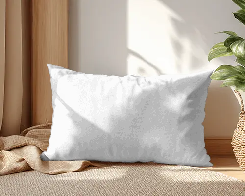Cozy Indoor Decorative Rectangle Cushion Mockup With Natural Lighting Setting