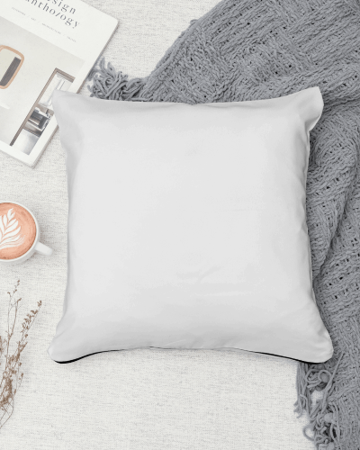 Comfy Cushion Mockup On Patterned Rug