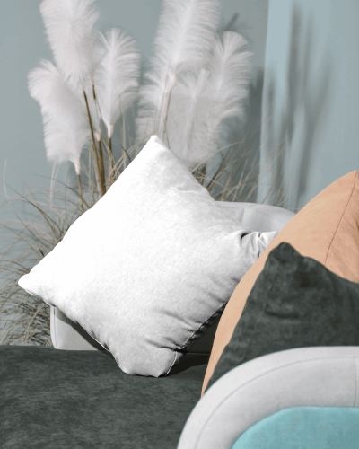 Minimal Cushion Mockup On Stylish Sofa