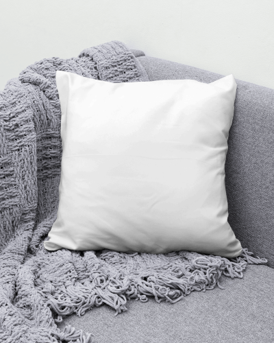 Side By Side Cushion Mockup On Neutral Sofa