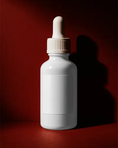 Premium Dropper Bottle Mockup For Cosmetic Serum Packaging Design Presentation Template