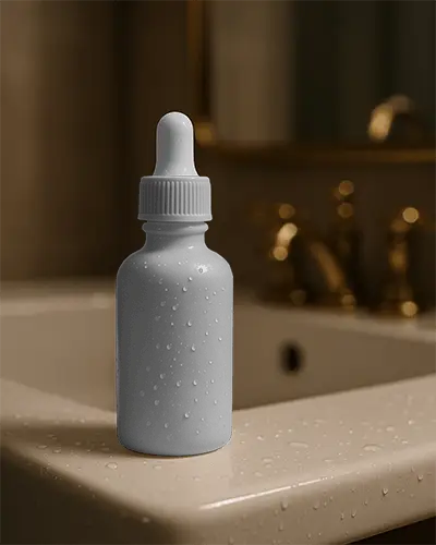 Matte Frosted Glass Dropper Bottle Mockup For Cosmetic Serums And Essential Oils Presentation