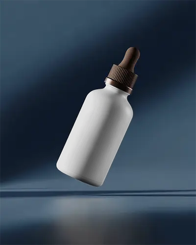 Elegant Liquid Dropper Bottle Mockup With Transparent Background Style