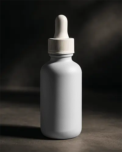 Minimalist Dropper Bottle Mockup For Cosmetic Serums And Essential Oils Packaging