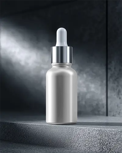 Minimalist Elegant Dropper Bottle Mockup For Cosmetic Serum And Essential Oil Packaging Presentation