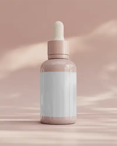 Dropper Bottle Mockup With Minimalist Label Clean Simple Branding Template For Healthcare