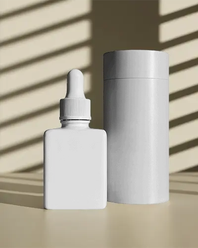 Sleek Square Shaped Dropper Bottle Mockup For Skincare Serum Or Essential Oil Branding