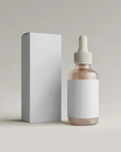 Professional Dropper Bottle Mockup With Box For Cosmetic And Healthcare Product Branding