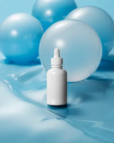 Premium Dropper Bottle Mockup For Cosmetic Packaging With Smooth Surface And Reflective Gloss