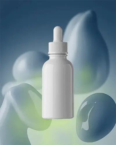 Realistic Cosmetic Dropper Bottle Mockup For Skincare Serum Packaging Design
