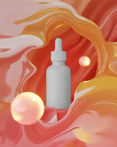 Elegant Dropper Bottle Mockup With Modern Abstract Background For Product Promotion