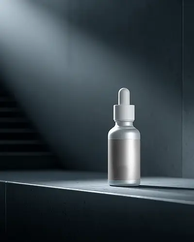 Sleek Dropper Bottle Mockup With Empty Label Ready For Custom Logo Or Text Presentation