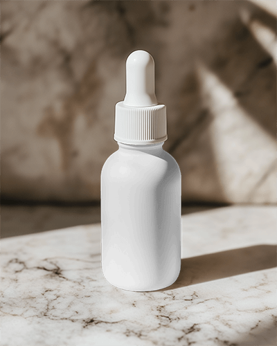 White Cap Marble Background Natural Light Skincare Packaging 024