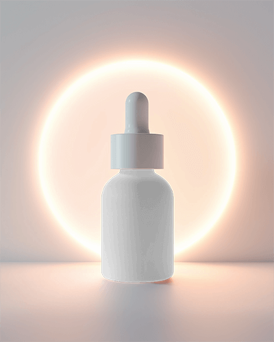 Dropper Bottle Mockup Glowing Backlight Minimalist Premium Design 050