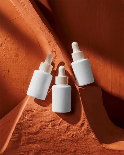 Dropper Bottle Mockup Three Bottles Stylish Organic Aesthetic Earthy Tones Premium Branding 061