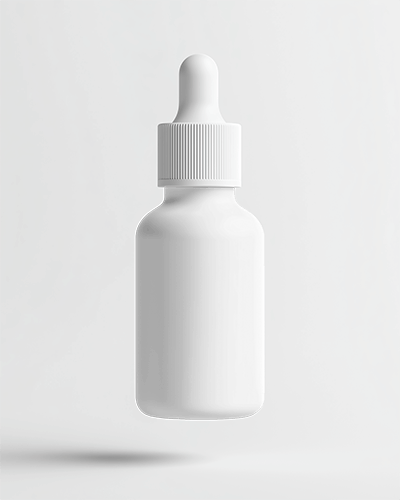 Dropper Bottle Mockup Minimal Floating On White Background 069