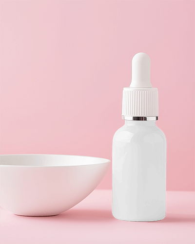 Dropper Bottle Mockup Pink Background Soft Feminine Aesthetic Minimalist Beauty Product Styling 097